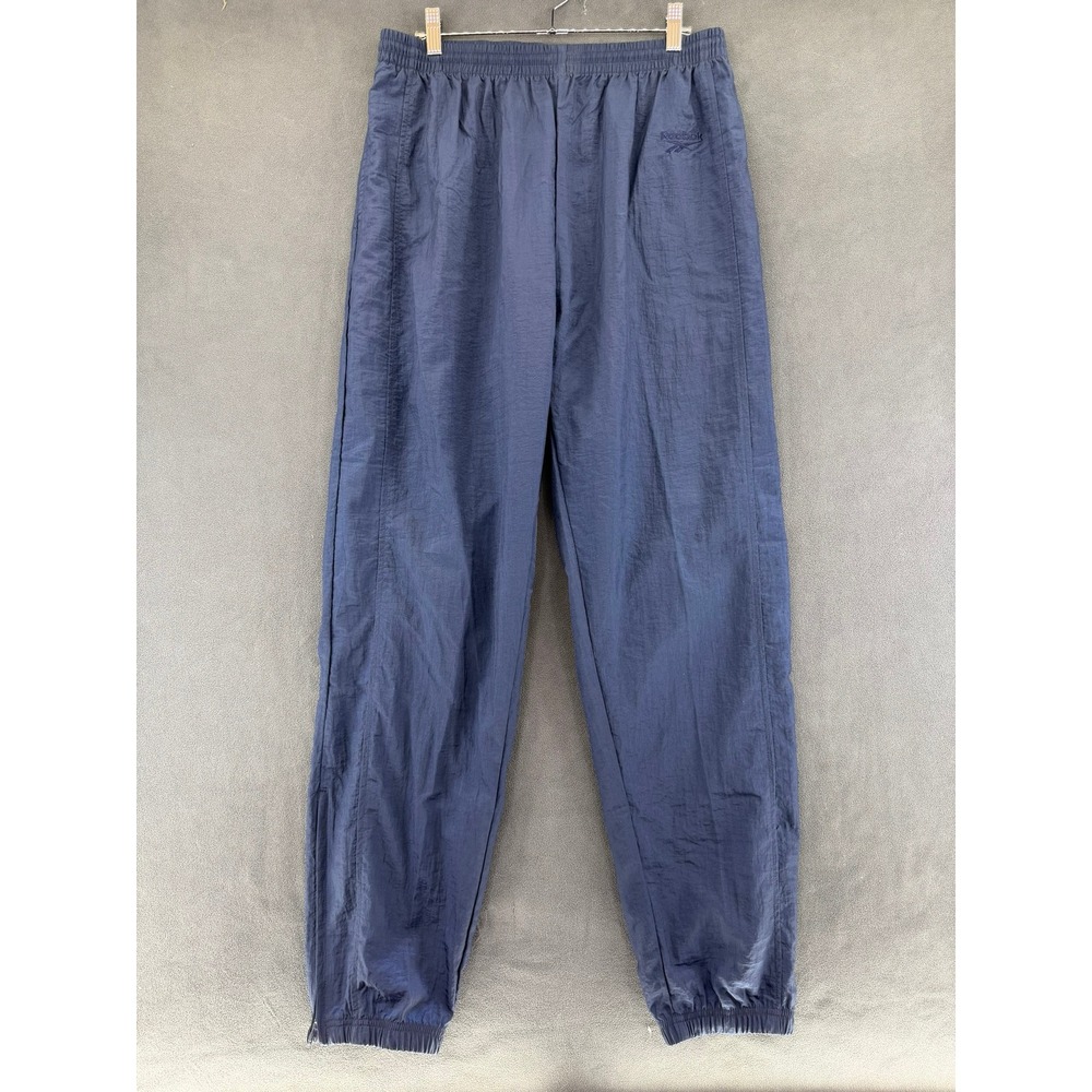 Vintage Reebok Mens Navy Blue Nylon Track Pants Joggers Large RN69421 CA17335